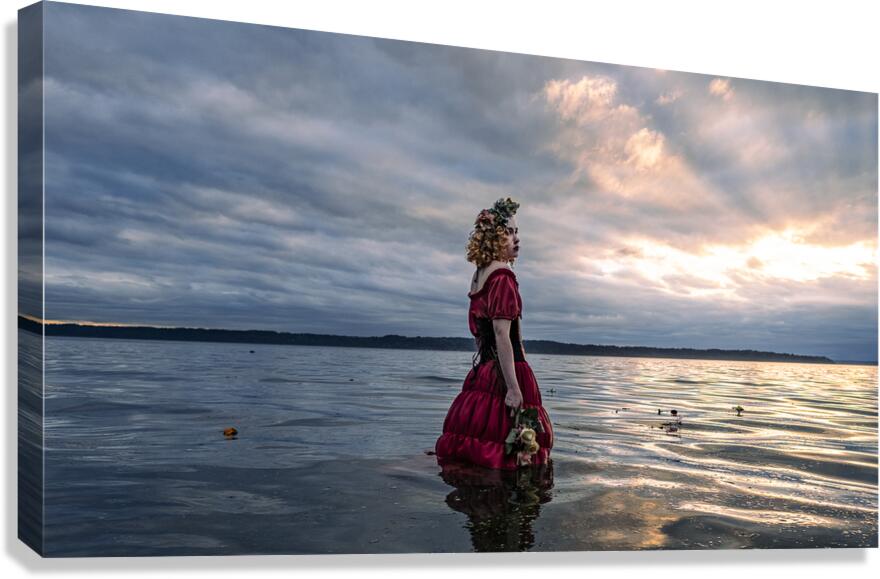 Red Dress in Twilight Canvas Print