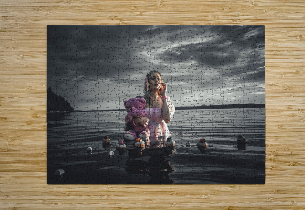 Nocturne in Pink: Whispers of Cupcakes and Marshmallows in the Monochrome Abyss Massey Original Puzzle printing